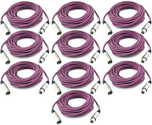 Adam Hall Cables K3MMF Mikrofonkabel XLR female auf XLR male DMX Autio Kabel 3 pol polig (10 m, Lila, 10)