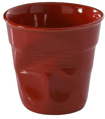Revol RV636513 Tasse Cappuccino froissé 8,5cm Rouge, Porcelaine, Rouge, 8.5 x 8.5 x 8.5 cm