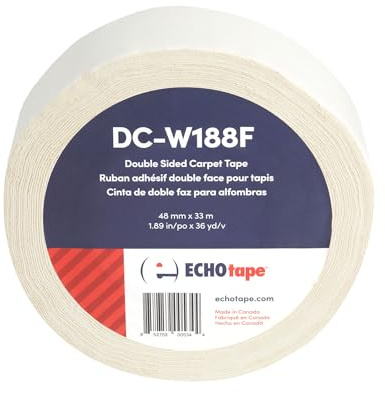 ECHOtape DC-W188F | Double-Sided Carpet Tape | Double-Sided Adhesive Tape for Carpet | Removable Carpet Tape | Temporary Hold Tape for Hardwood Floors, Tile | 1.89 in x 36 yds