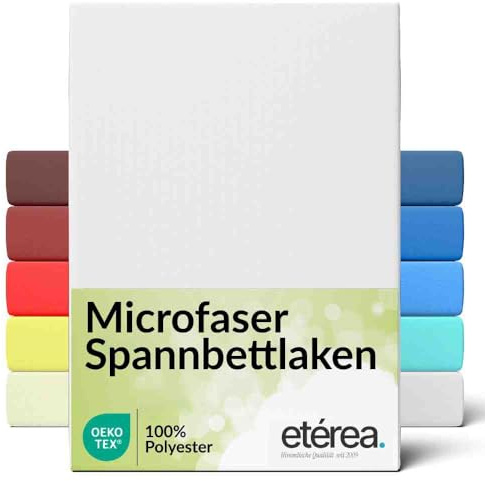 etérea Jersey Spannbettlaken 140x200-160x200 cm Weiss für 15-25 cm Steghöhe 100% Microfaser - Oekotex Bettbezug Matratzen Bezug - Bettlaken 140x200cm - 160x200cm White