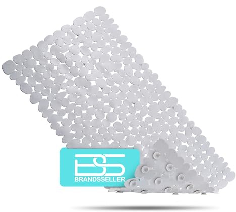 Brandsseller Badewanneneinlage 70x35 cm Badewannenmatte Duschmatte in Steinoptik Melange