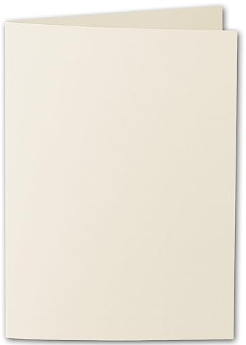 ARTOZ 25x DIN A5 Faltkarten - Chamois (Creme) gerippt 148 x 210 mm Klappkarten hochdoppelt - Blanko Doppelkarte mit 220 g/m² edle Egoutteur-Rippung