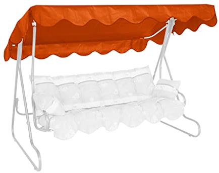 Angerer Freizeitmöbel GmbH Hollywoodschaukel Sonnendach - passend für viele 3-Sitzer Hollywoodschaukeln - Schaukeldach Made in Germany (PE Terracotta, 210 x 145 cm)