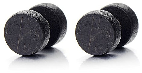 10MM Legno Cerchio Orecchini da Uomo Donna. Finto Dilatatore Fake Plug. 1 Paio