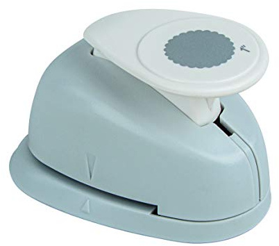 Rayher Hobby 8964000 Motivstanzer Rund/Kreis, mit Zierrand, 2,54 cm- 1 Zoll, geeignet für Papier/Karton, Transparente