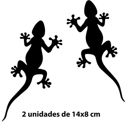 LightningSigns Auto-Aufkleber Motiv Geckos / Eidechsen, Schwarz, Vinyl, Natur, Glitzer, Tier, Wasserdicht, Outdoor, 2 Stück, Gecko, Aufkleber, Sticker