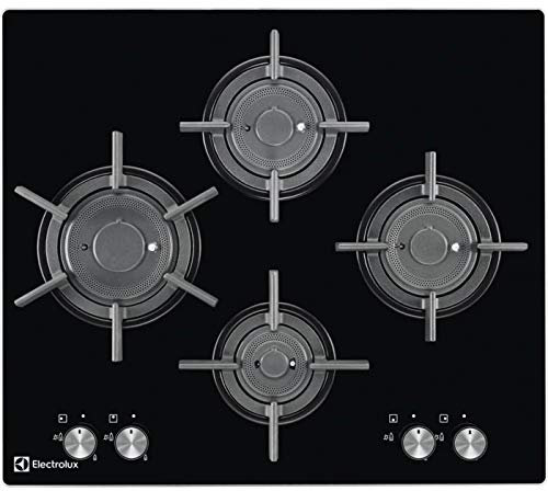 Electrolux Rex - Piano Cottura a Gas PVF 645 UON Finitura Cristallo Temprato Nero da 60cm