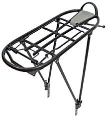 ATRAN VELO Gepäckträger Fly 24-28 Farbe: schwarz-matt, verstellbar, Alu, V-Streben, mit Befestigungsmaterial für die Hinterbaustreben, max. Zuladung 25 kg