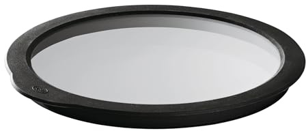 RÖSLE Frischhaltedeckel aus Glas mit Silikonrand, 20 cm | Glasdeckel mit Silikonrand zum Verschließen von Schüsseln und Töpfen, spülmaschinengeeignet