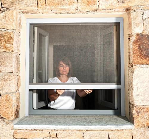 Insektenschutzrollo für Fenster & Türen, Aluminium – Luxus (Weiß, L 1500 x H 1600 mm)