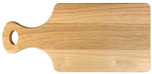 Apollo Housewares Hardwearing Serving Handle Cheeseboard, Bread Tray Wooden Paddleboard, Chopping, Cutting Board, Wood, Brown