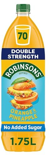 Robinsons Double Strength Orange & Pineapple Fruit Squash No Added Sugar 1750ml (Pack of 3)