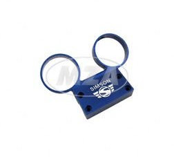 Armaturenträger f. Rundinstrumente ø 60 mm Tacho und DZM - Alu blau - Schrift und Logo erhaben - S50, S51, S53, S70, S83