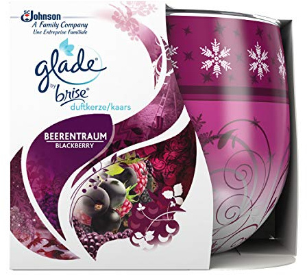 Glade (Brise) Duftkerze bis zu 30 Stunden Brenndauer, Duftkerze im Glas, Beerentraum, 1er Pack (1 x 120 g)