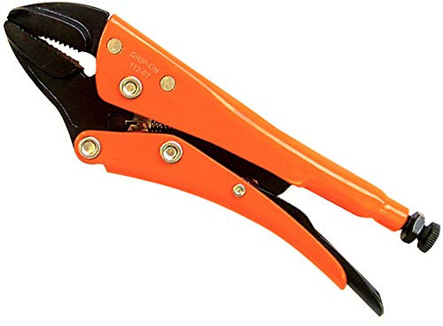 Grip-On 112-07 7-Inch Straight Jaw Locking Pliers in Orange Epoxy