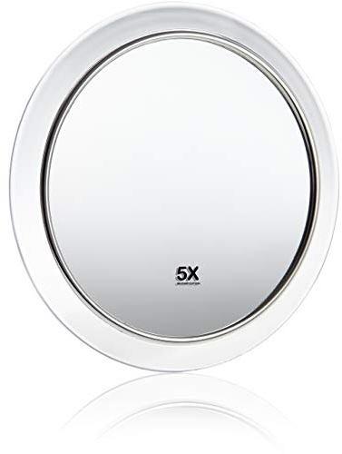 Fantasia - Specchio ad ingrandimento 5x, con 3 ventose, in plastica, ø 23 cm