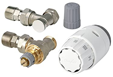 Danfoss 013G6006 RAS-C2 Combi TRV with LOCKSHIELD Valve 10mm for Two-Pipe Domestic Heating Systems - Flow Selectable, High Accurate Temperature Control - Bi-Directional Valve (White)