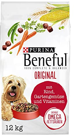 Beneful PURINA BENEFUL Original Hundefutter trocken, mit Rind und Gartengemüse, 1er Pack (1 x 12kg)