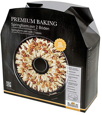 Birkmann, Springform mit zwei Böden, Ø 26 cm, Karbonstahl, Antihaftbeschichtung, schnittfest