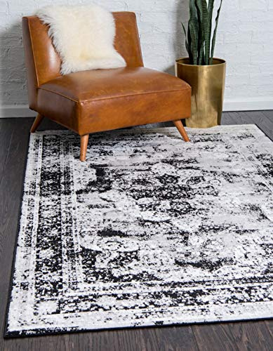 Unique Loom Sofia Collection Tapis Traditionnel Vintage pour décoration d'intérieur d'inspiration française (rectangulaire, 1,5 x 2,4 m, Noir/Gris)