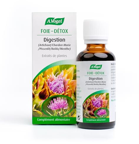 A.VOGEL- Complément Alimentaire Digestion - Foie détox - Réduit les ballonnements et les reflux acides - Extrait de plantes de chardon-marie, artichaut, pissenlit - Principes actifs végétaux -50ml