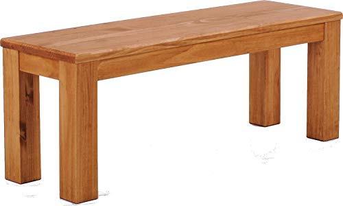 Brasilmöbel Sitzbank 100 cm Rio Classico Honig Massivholz aus Pinie, Verschiedene Größen & Farben, ideal für Esszimmer & Küche