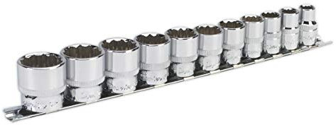 Sealey Ak2672 Socket Set 11Pc 3/8Sq Drive 12Pt Walldrive Imperial
