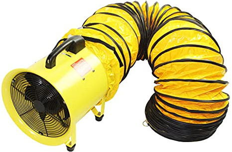 Maxx Air HVHF 12COMBO Heavy Duty Portable Exhaust Fan - 2000 CFM, 12 Inch, 2 Speed Extractor Fan with 20 ft Hose - Ideal Exhaust Fan for Efficient Ventilation