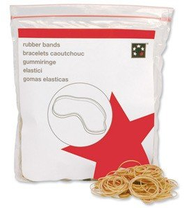 5 Star Office Rubber Bands No.69 Each 152x6mm Approx 141 Bands [Bag 0.454kg], Brown