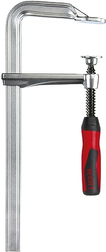 BESSEY Ganzstahlzwinge GZ60-2K | 600 mm Spannweite | 120 mm Ausladung | Federndes und elastisches Spannen reduziert Vibrationen, während der 2-Komponenten-Griff komfortables Arbeiten ermöglicht