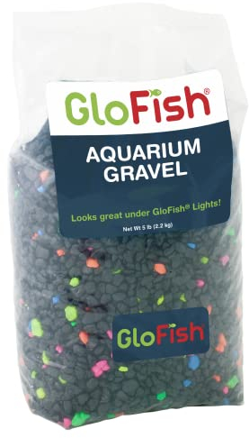 GloFish Aquarium Gravel, Fish Tank Gravel, Black With Fluorescent Accents, Compliments GloFish Tanks, 5 lb Bag