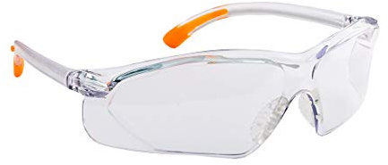 Portwest PW15 Fossa Safety Glasses Anti-Scratch Coating | Clear, One Size, CE Certified, EN 166, EN 170, EN 172, Side Protection, Lightweight, Workwear