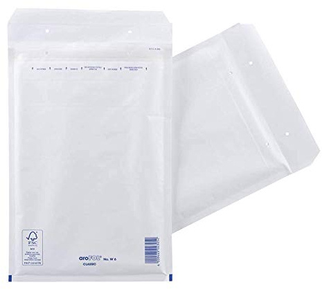 100 Stück aroFOL CLASSIC Luftpolstertaschen Größe 6 / A4 / 22,0 x 34,0 cm / weiß