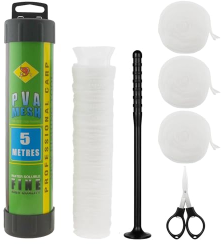 20M PVA Mesh Carp Fishing: Winter Fast Melt PVA Refill Pack Bait Mesh for Boilies Pellets Catfish Bait Bags Holder Carp Fishing Accessories - 37mm