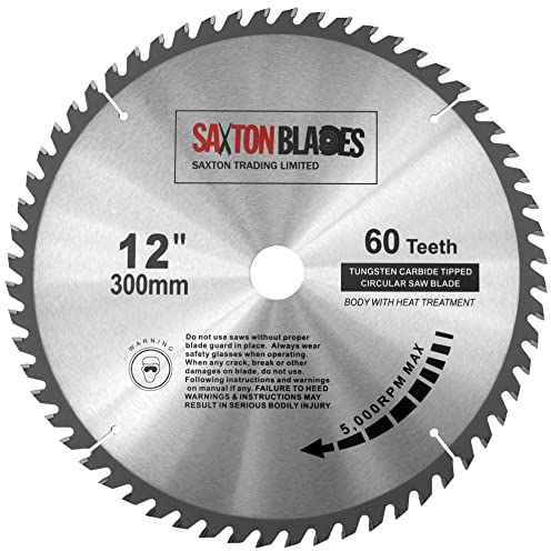 Saxton TCT lama per sega circolare 300mm x 30mm 60 DENTI per Bosch, Makita ecc