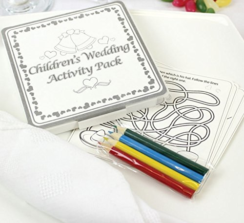 x10 - WEDDING TABLE FAVOURS GIFT - COLOURING FUN ACTIVITY PACK/GAME PUZZLE BOOK