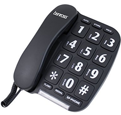 Benross 44570 Jumbo Big Button Home Landline Telephone for Elderly and Disabled/Black/Hands Free Function/Adjustable Volume/Number Memory and Redial Function/Desk or Wall Mountable
