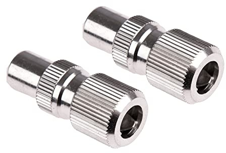 2 x Male Coax/ Coaxil TV Aerial Connector Plug for RF Cable/ Freeview - Metal