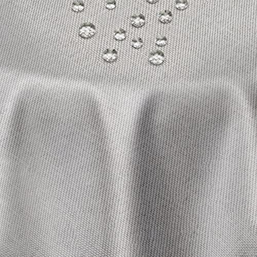 DecoHomeTextil Leinen Optik Tischdecke Rund 160 cm Hellgrau | wasserabweisend, fleckenabweisend, abwaschbar, Lotuseffekt