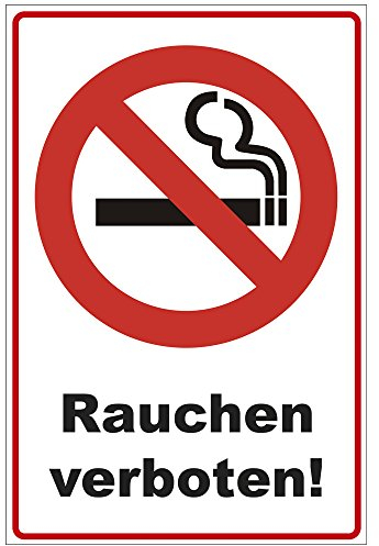 Schild 300x200 mm Rauchen verboten !, stabil aus Alu/Dibond - 3 mm stark
