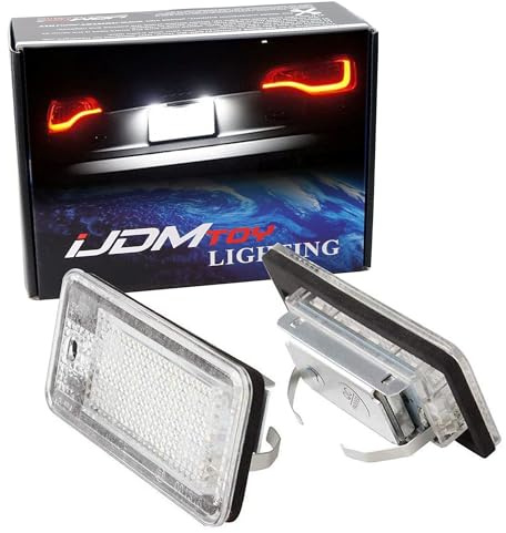 iJDMTOY OEM-Fit 3W Full LED License Plate Light Kit Compatible with Audi A3 S3 A4 S4 A5 S5 A6 S6 A8 S8 Q7, Powered by 18-SMD Xenon White LED & Can-Bus Error Free