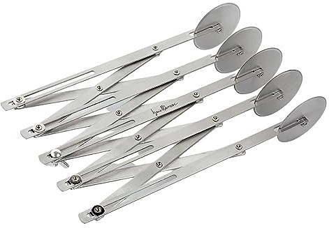 Bicicletta tagliapasta 5 lame Massari acciaio inox AISI 430. Strumento innovativo per prodotti uniformi e in serie. Adatto per biscotti di pasta frolla, reticoli di crostate, marzapane