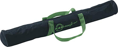 K&M 21421 Borsa da trasporto nera - tessuto di nylon antistrappo e idrorepellente - per 2 aste microfoniche, 2 scomparti interni