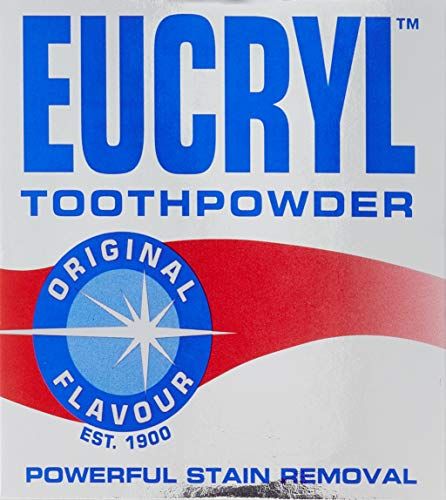 Eucryl Original Flavour - Polvere sbiancante per denti, potente smacchiatore, per macchie di tabacco, tè, caffè e vino, azione lucidante unica, 1 x 50 g