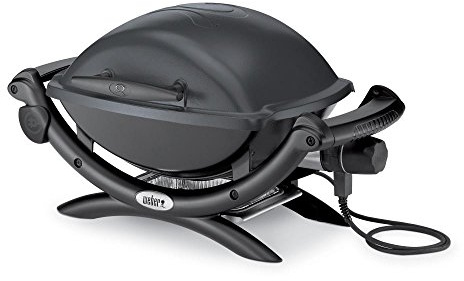 Weber Q1400 Electric Grill, Gray – Portable 1560‑Watt Outdoor Electric BBQ with Porcelain‑Enameled Cast‑Iron Grates – Compact Balcony & Patio Grill with Infinite Control Settings