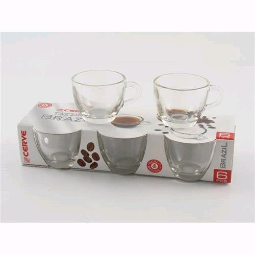OEM SYSTEMS Set 6 Tazze Tazzine Da Caffe in Vetro