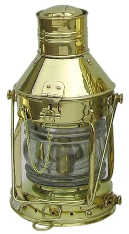 Sea-Club Ankerlampe mit Petroleumbrenner Schiffslampen Messing H=32cm Ø=15cm