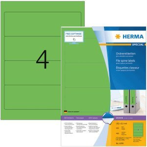 HERMA Ordneretiketten grün 192x61mm Special A4 VE=400 Stück