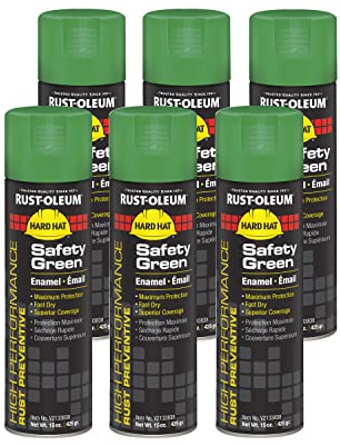 Rust-Oleum V2133838 High Performance V2100 System Rust Preventive Enamel Spray Paint, 20-Ounce, Safety Green, 6-Pack