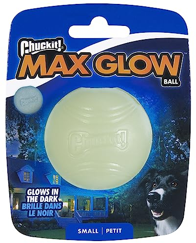 Chuckit! Ball Glow In the Dark Dog Toy, Durable Rubber Dog Balls, Launcher Thrower Compatible Interactive Toys for Dogs for Boredom, Small, 1 Pack